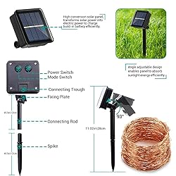 Joomer Solar Fairy Lights, 2-Pack Total 80FT 240LED