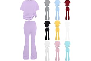 Girls Clothes 2 Pcs Solid Color Short Sleeve Fashion Printed T Shirt And Camouflage Pants Girls Outfits Set