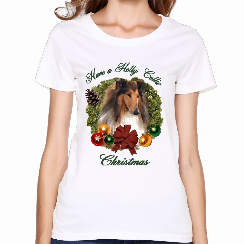 Oyavdsznq Rough Collie Christmas Gifts Humor Running Short Sleeve T Shirt