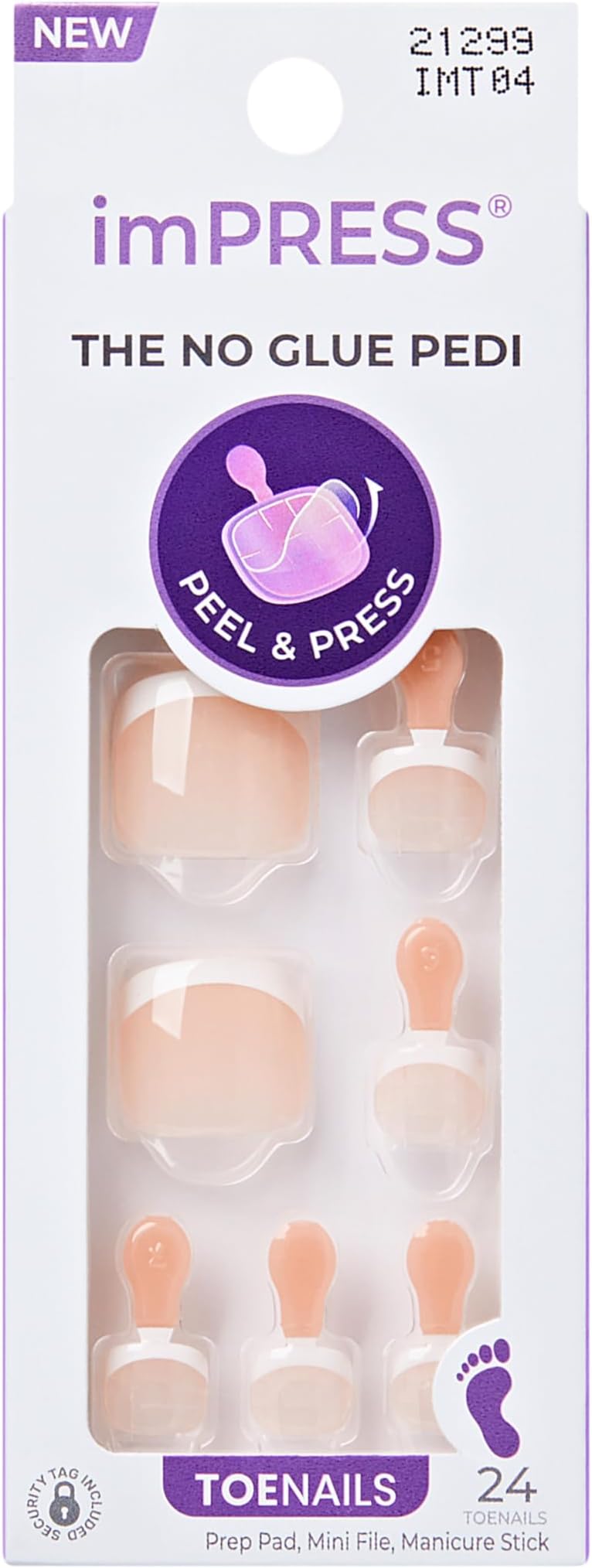 imPRESS imPRESS TOENAILS Blanc Chic White French Short Squoval 24 Count