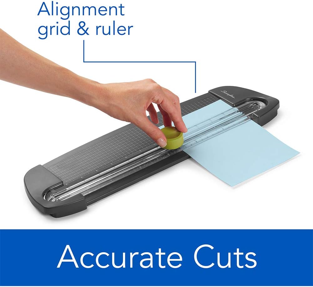 Swingline Paper Trimmer, Rotary Paper Cutter, 12" Cut Length, 5 Sheets Capacity, Personal, Compact, SmartCut (1112), grey : Paper Trimmers : Office Products