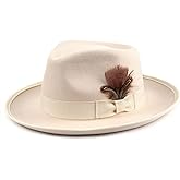 FADACHY Fedora Hats for Men & Women Wide Brim Felt Hat Dress Panama Trilby Hats
