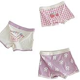 XWANZI Toddler Girls Boxer Panties Underwear Soft Breathable Elastic Waist Cotton Briefs 4 Piece