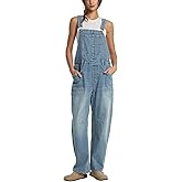 Women's Denim Bib Overalls Casual Adjustable Strap Jean Jumpsuit Denim Romper With Pockets