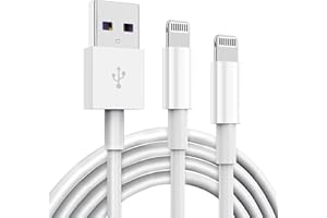 TUMABER 2 Pack Apple MFi Certified iPhone Charger Cable 6Ft, Apple Lightning to USB Cable Cord 6 Foot, 2.4A Fast Charging, Apple Phone Long Chargers for iPhone 14/13/12/11/ X/XS/XR/8/7/6/SE Plus Pro Max Mini