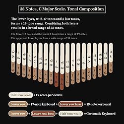 Hluru Kalimba 38 Keys, Professional Kalimba Thumb
