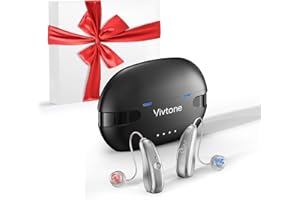 VIVTONE Xpure Bluetooth Hearing Aids with Phone Call & Music Streaming & APP Control, Rechargeable OTC Hearing Aids for Seniors, Receiver-in-Canal Digital Devices with Noise Cancelling, Silver, Pair, 2024