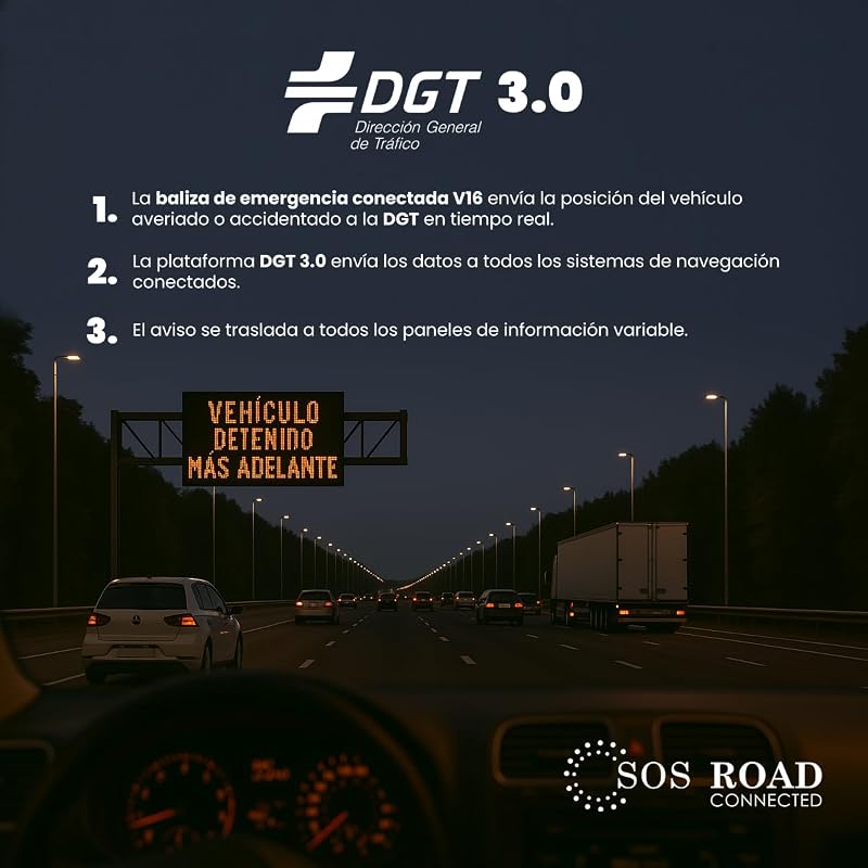 Baliza de Emergencia V16 con Geolocalización y Conexión DGT 3.0 – Uso Obligatorio Enero 2026, Señal LED Homologada para Coche, Alcance 1km, Resistente al Agua, Datos Incluidos hasta 2038 — foto 5 de 7