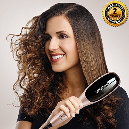PHOEBE Hair Straightening Brush, Dual Voltage Ceramic Tourmaline
