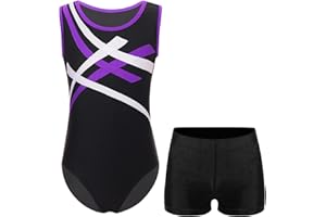 easyforever Kids 2Pcs Gymnastics Wrestling Singlets Suit Boys Sleeveless Dance Leotard Unitard with Shorts Set