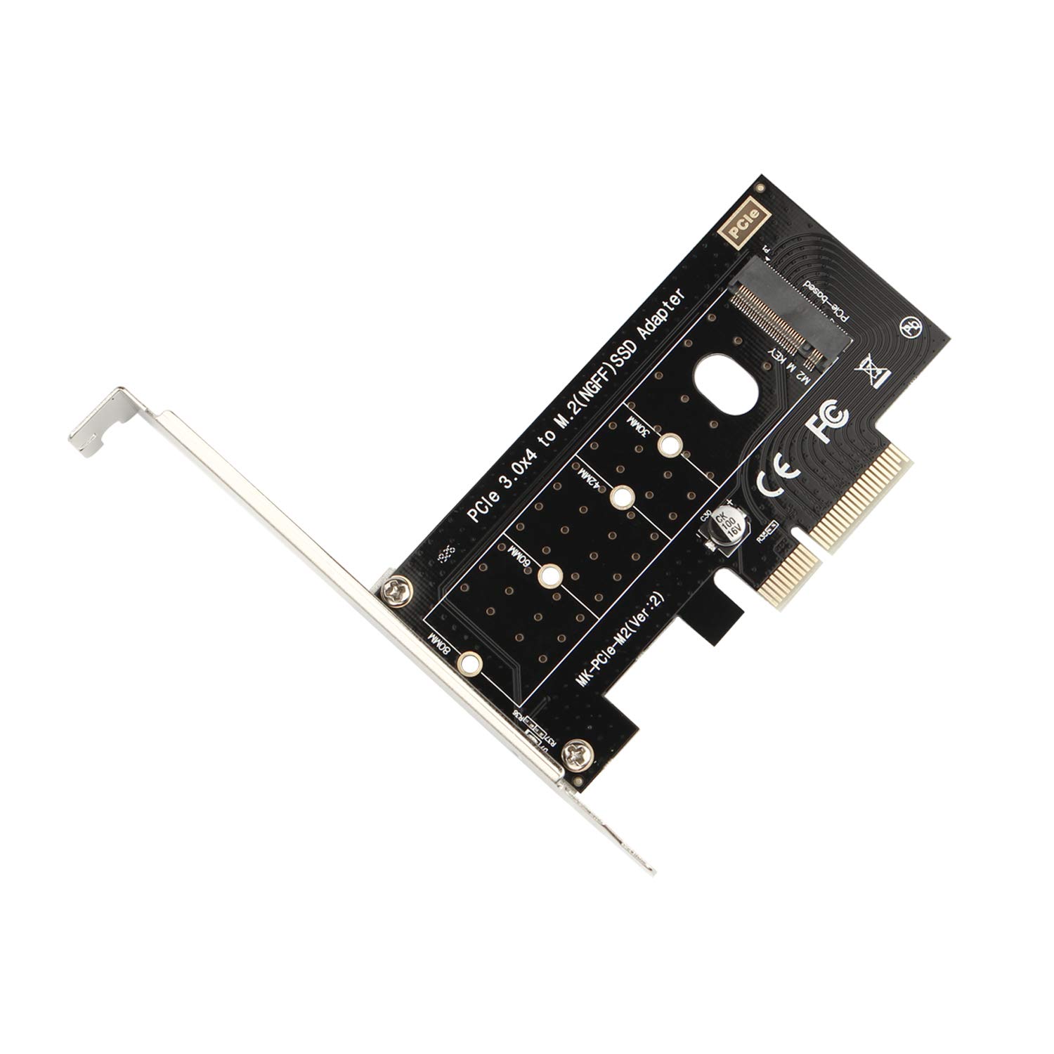 Futheda M.2 to PCIe Adapter NVME SSD to PCI-e 3.0 X4 Host Controller Expansion Card, Support M-Key Solid State Drive Type 2280 2260 2242 2230 Converter to Desktop PCI