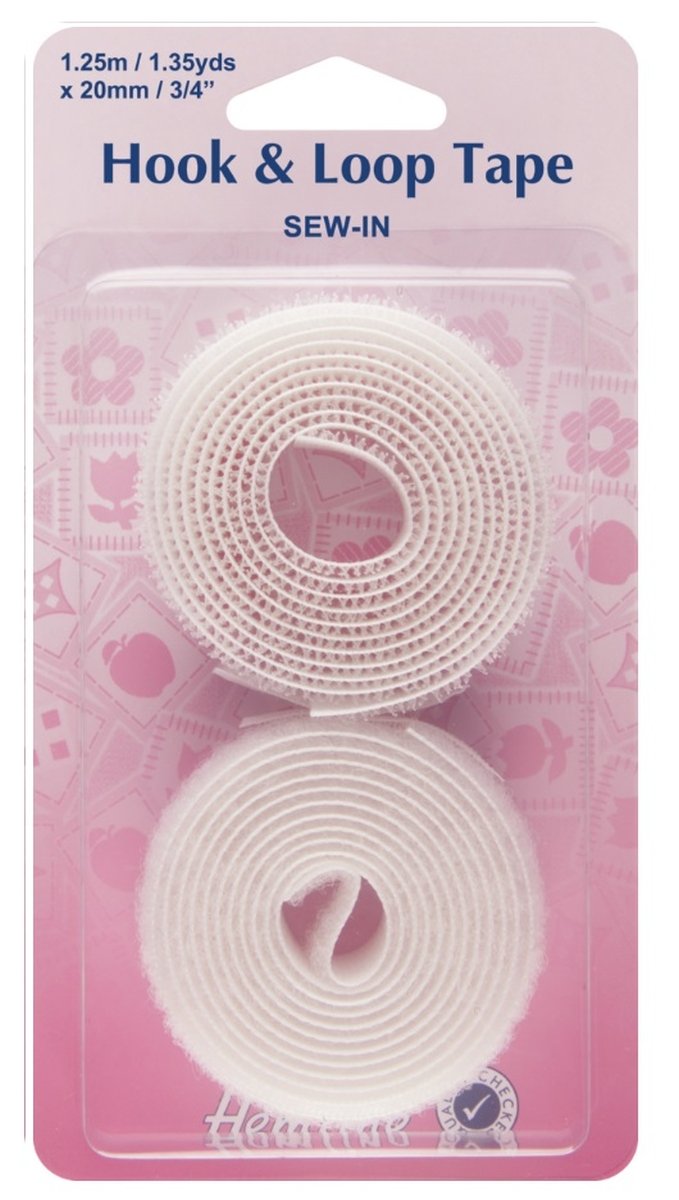 Hook And Loop Tape V/Pack Sew On 20mm: White