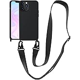 VooDirop Compatible with iPhone 14 Pro Max Case with Lanyard Crossbody iPhone Case with Strap Adjustable Shockproof Drop Protection Silicone Phone Cover for iPhone 14 Pro Max 6.7’’ Black