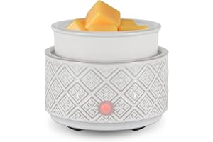 mocosa Wax Melt Warmer for Scented Wax,3-in-1Ceramic Wax Warmer Fragrances Candle Oils, Home Fragrance Burner,Electric Candle Warmer as Gift for Mom Women（White）