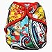 One Size Cloth Diaper Cover Snap with Double Gusset (Sea Festival)