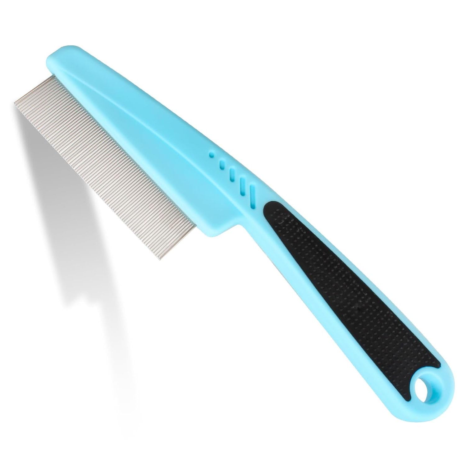 Photo 1 of Jegtew Flea Comb for Dogs and Cats - Lice Comb with Rubber Handle - Promotes Hair Growth and Removes Loose Hair, Knots, and Flakes Flea Brush for Pets (Blue)
