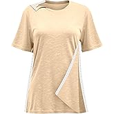 Shoulder Surgery Recovery Shirts Women Post Surgery Shirt Left and Right Side Snap Access Recovery T Shirt for Women