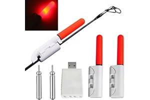 2 Pcs Rod Tip Lights for Night Fishing, Fishing Rod Light, Waterproof LED Fishing Light, Rechargeable Battery, Fishing Alarm 