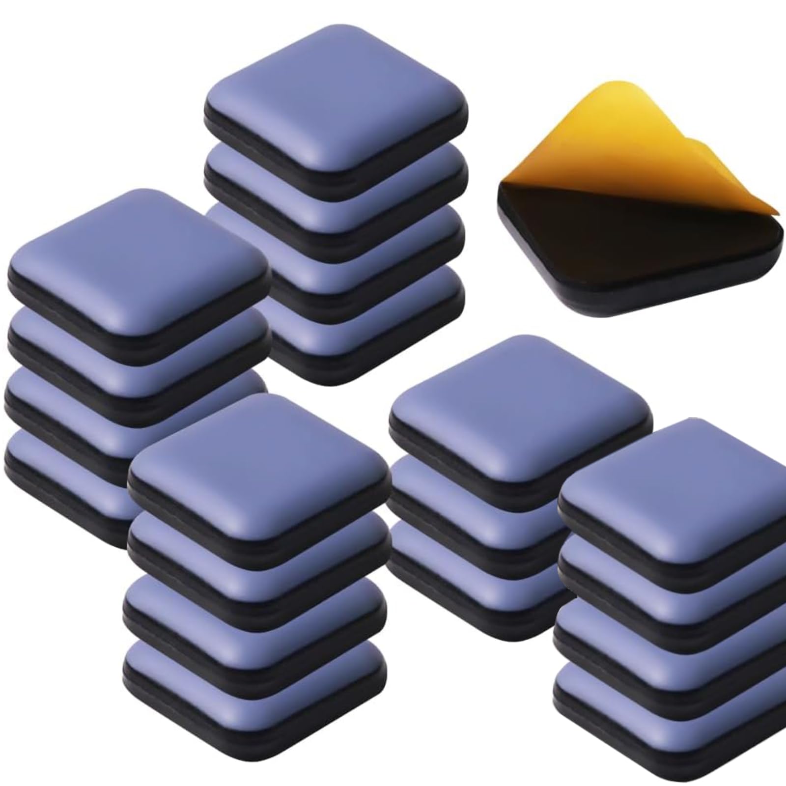 20 Pcs Furniture Sliders Set, 2 Size Self Adhesive Furniture Gliders for Sofa Table Chair Carpet Hardwood Floors, Heavy Duty Square Furniture Movers Sliders for Wooden Floors(Square, 25mm & 40mm)