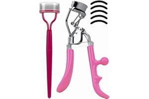 Eyelash Curler and Eyelash Separator Tool, IMMER LIEBEN Eye Lashes Curler with Rubber Replacement Pads Easy to Use for Most Eye Shape 8-Second Long-Lasting Curl Pink