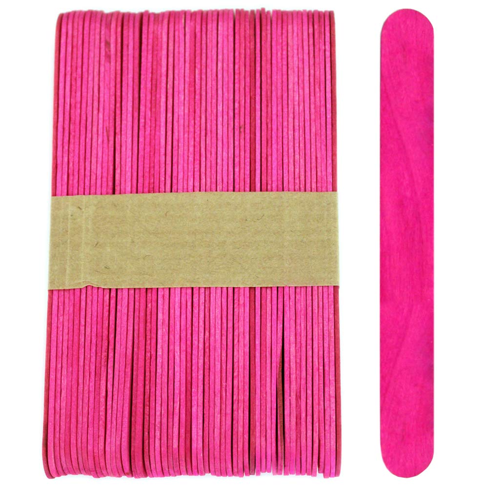 100 Wood Jumbo Craft Sticks Pink Color by CraftySticks Amazon.co.uk
