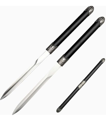 Amazon.com : Twin Ninja Sword Set with Black Nylon Wrapped Handle