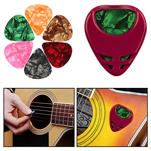 COCODE Silicone Guitar Finger Protectors, Guitar Picks, Thumb & Finger Picks, Pick Holder, Music Page Clip and Organizer Box Useful for Acoustic Guitar Starter and Strings Instrument, Totally 28 Packs - Thumbnail 4