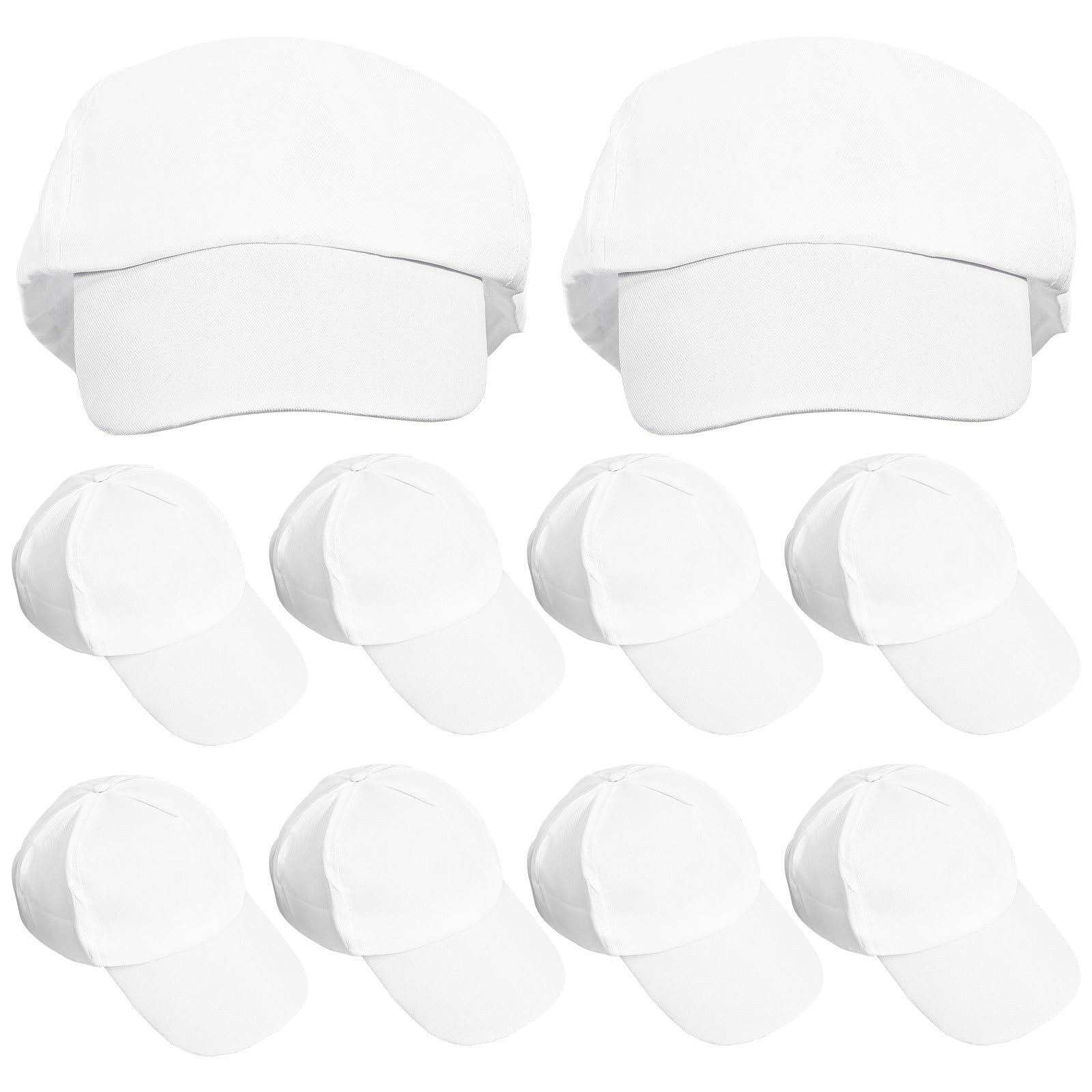 Warmhm 10PCS White Baseball Caps DIY Kids Baseball Hats Hand-painted Peaked Caps DIY Art Craft Supplies for Kids Painting