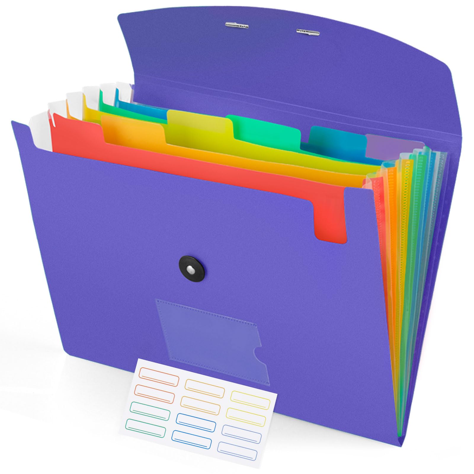 Photo 1 of Accordion File Organizer, 7 Pockets Expanding File Folder with Labels, A4/Letter Size Portable Folders for Documents, Paper Organizer for School Office Supplies, Purple BlueLPNPMEQ3120684
