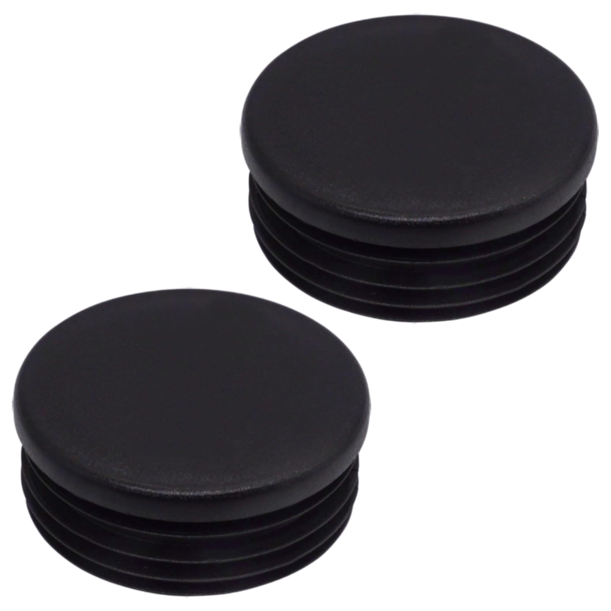 SKIR'CO (2 pcs) Round Tube Inserts 70 mm, Fence Post Plugs, Black Plastic Tube End Caps, Pipe Plugs, Black RAL 9005