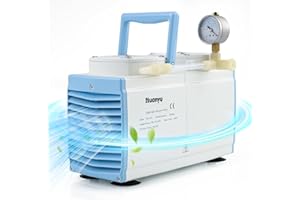 Huanyu Oilless Diaphragm Vacuum Pump 60L/min Chemical Resistant No Oil Laboratory Vacuum Filtration Extraction Distillation 110V (Double Pumps, GM-1.0A)