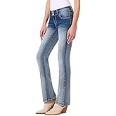 WallFlower Luscious Curvy Bootcut Jeans for Women, Mid-Rise Insta Stretch Denim, Size-Inclusive Juniors Jeans, Sizes 0 to 24
