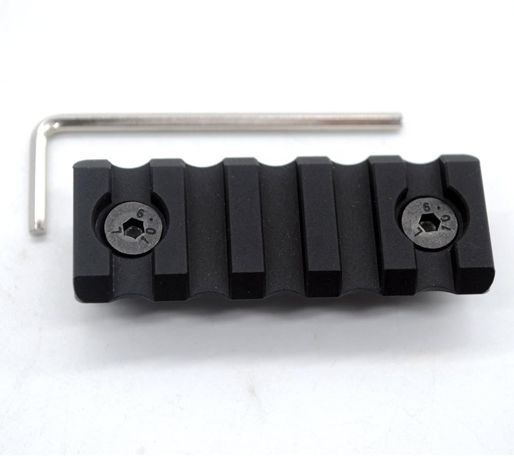 Trirock Picatinny Rail Section 2.2 Inch 5 Slot with dual interface for Both Keymod & Mlk Rail Mount System