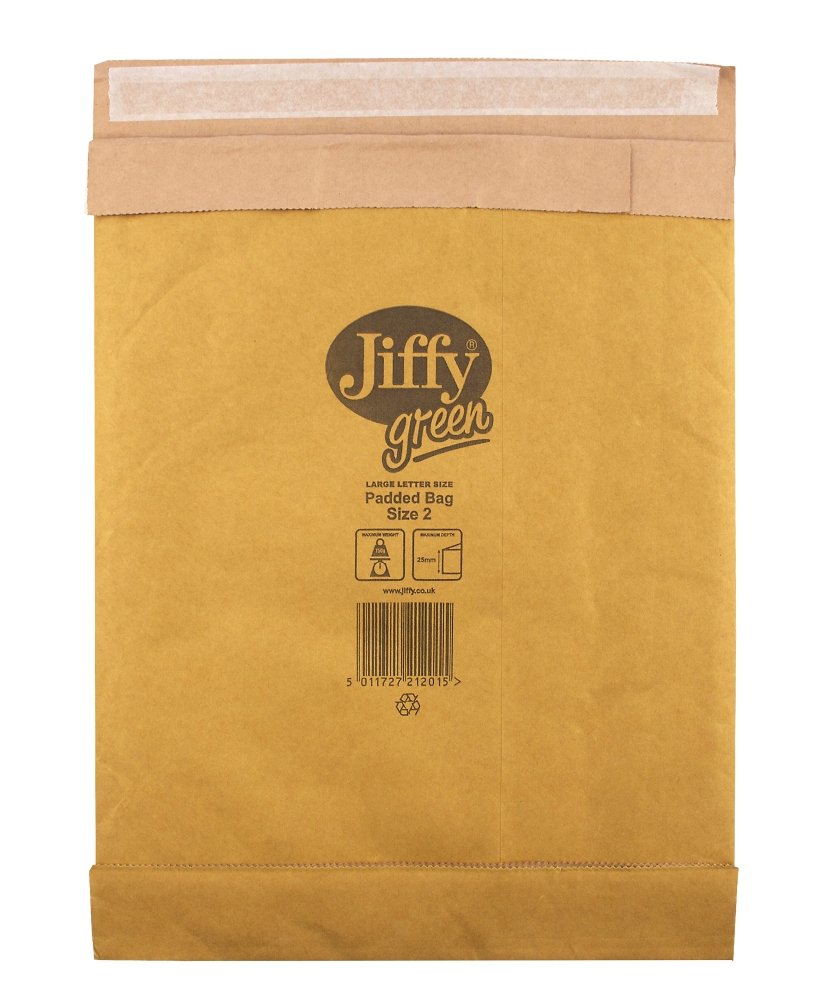 Jiffy Padded Bags, Size 2, 195 x 280mm, 100 Paper, Heavy Duty