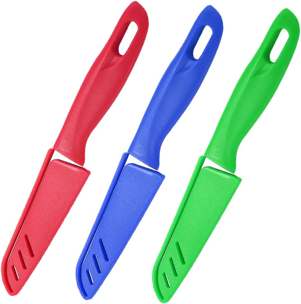 Fruit Knife, 3 Pieces of New Sharp and Durable Small Kitchen Knife with Protective Cover