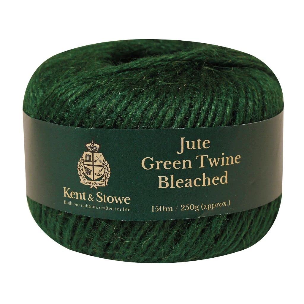 Kent & Stowe Jute Twine 150m/250g in Bleached Green, 3 Ply Garden String for Use Around the Home, Garden, Allotment, or in Floristry, All Year Round Tools Made from Jute