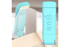 AGEARSUK Book Light with Timer, USB Rechargeable Reading Light with Memory Function, 1.4 oz Ultralight Clip-on Bookmark Light, 3 Colors & 5 Brightness, 500 mAh Up to 80+Hrs, Perfect for Bookworms