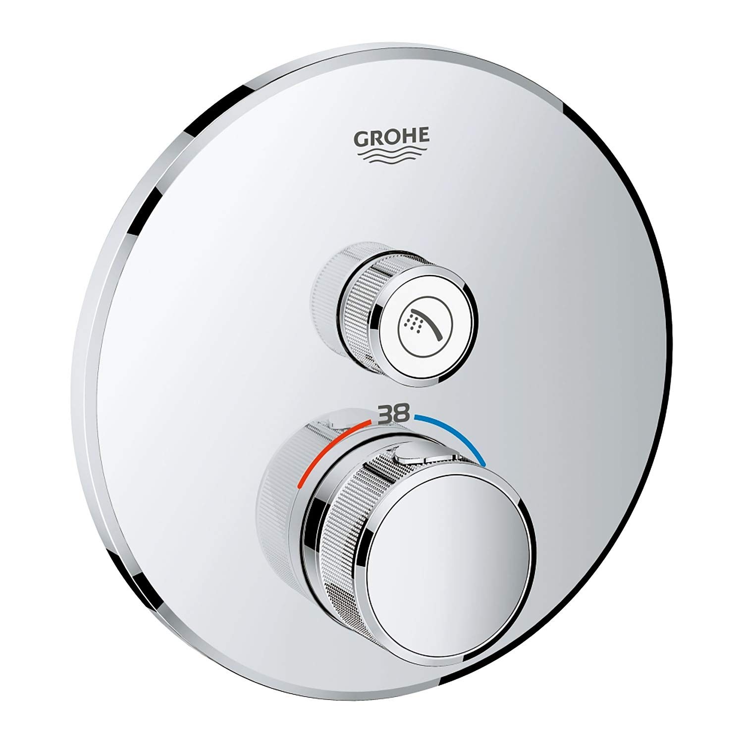 GROHE Grohtherm Smartcontrol Thermostat for Shower, with Concealed Installation and One Valve Round Shape, Chrome Finish, Made In Germany By GROHE Eco-Friendly and Safety Features 29118000