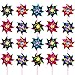Plastic Rainbow Pinwheel, Lawn Pinwheels, Party Pinwheels Windmill Rainbow Pinwheel DIY Pinwheels Set for Toy Garden Lawn Decor, 36 Pieces (15 cm, Multicolor A)