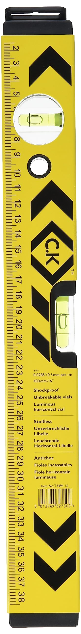 C.K T3494 16 400mm Spirit Level Box Section,Black