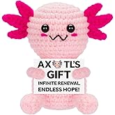 AGIFTMIND Positive Crochet Axolotll Plush Animals Emotional Crochet Doll Handmade Gifts for Women Friends (Axolotll)