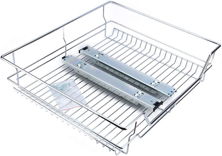 Pull Out Basket, Pack of 2 Wire Basket Set Slide Out Storage Cupboard