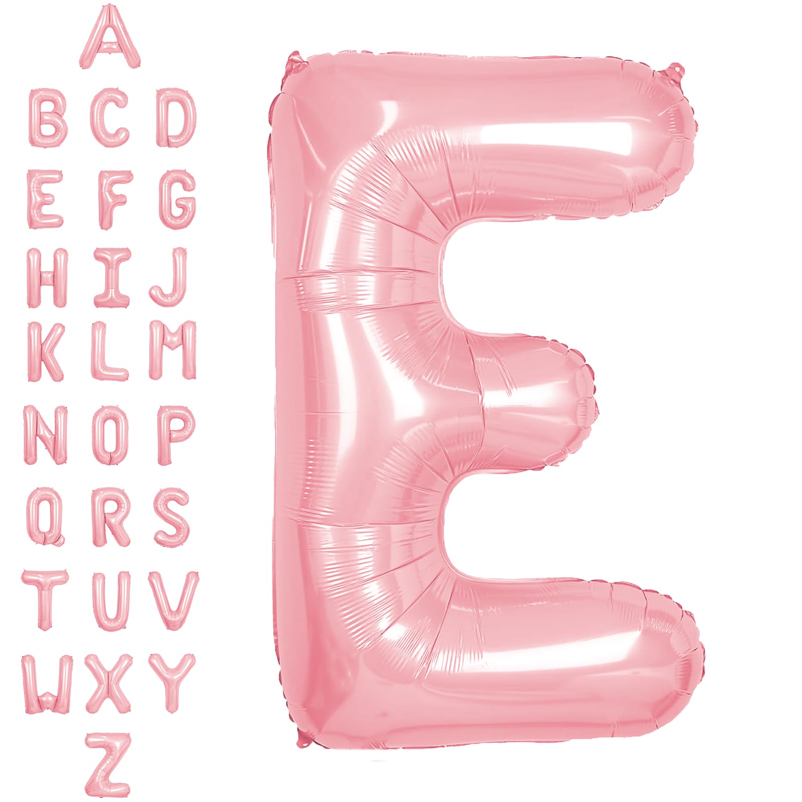 Photo 1 of SUWEN 40 Inch Pink Large E Letter Balloons Big Foil Helium Letter Balloons A-Z Jumbo Mylar Happy Birthday Party Decorations for Girl Anniversary Party Supplies