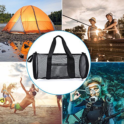Dive Bag - Mesh Duffle Bag for Snorkeling, Swimming, Scuba Diving, Beach and Sports Equipment Large Foldable Diving Gear Bag with Exterior Waterproof Pocket and Adjustable Shoulder Strap,Upgrade
