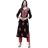 Ada Latest Indian Hand Embroidered Traditional Chikankari Cotton Kurta Kurti Kameez for Women & Girls