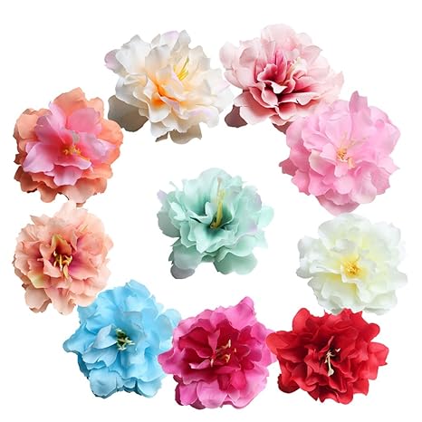 Buy 10 Pieces 9cm Artificial Fake Silk Peony Flower Heads For Diy