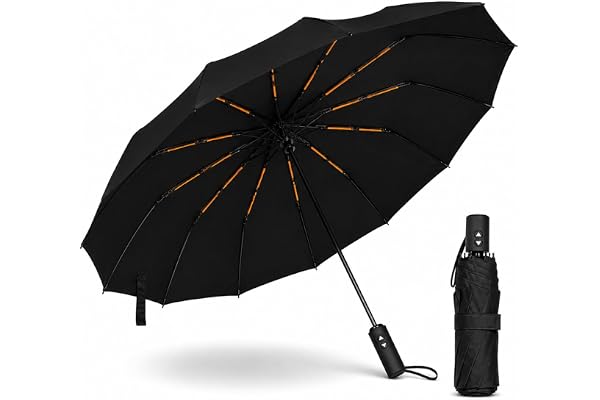 Guarda Chuva Automático Reforçado – Resistente ao Vento e com Proteção UV – Compacto, Dobrável e Portátil para Bolsa e Mochil