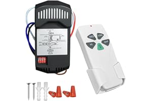 DOMMSINON Universal Ceiling Fan Remote Control Kits with Light Dimmer 3 Speed FAN28R Receiver Lamp Dim Remote Replacement for Harbor Breeze Hampton Bay Hunter,Replace FAN-53T 2AAZPFAN53T 11T KUJCE9103 UC7030T