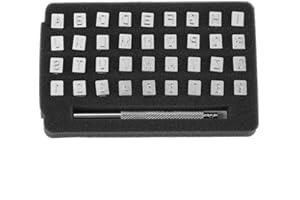 36-Piece Leather Stamping Tool Set, 6mm Steel Alphabet and Number Stamps with Anti-Slip Handle for DIY Leather Crafts