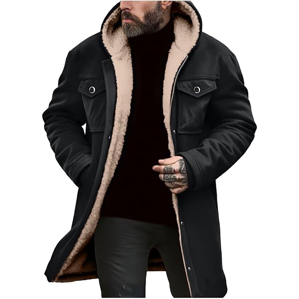 Amazon.com: ZWRXW Mens Winter Coat Warm Thick Fleece Lined Parka